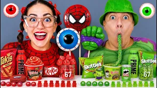 ASMR MUKBANG SPIDERMAN DUMPLING 드치킨 & 레시피 CRISPY FRIED CHICKEN CHEESE BURGER EATING SOUND! DUBYBUBA