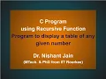 C Program3 Recursive Function To generate Table