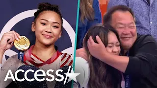 Suni Lee Puts Olympic Gold Medal Around Dad s Neck