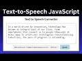 Create Text-to-Speech App in JS Using the Web Speech API in JavaScript