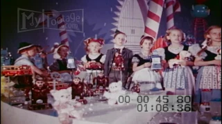 1950s santa claus at home children worldwide singing native songs in costumes