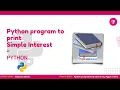 python program to calculate simple interest