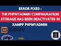 TECHUBB ERROR FIXED The PHPMyAdmin Configuration Storage has been Deactivated