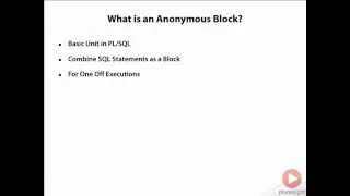 02 What is an Anonymous Block in PL SQL