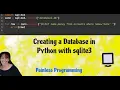 Creating a Database in Python using sqlite3 module