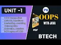 Object Oriented Programming with Java - Unit 1 Part 6 oops with java Board Syllabus