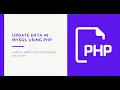 HOW TO UPDATE FETCH DATA IN PHP - CULT CODE