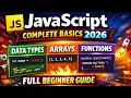 JavaScript Complete Basics 2026 Data Types Arrays Functions Full Beginner Guide map reduce