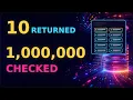 Your API returned 10 rows The database checked 1 000 000