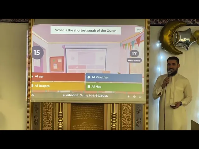 ⁣Family kahoot quiz at Surrey Islamic Centre