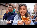 VLOG spending the morning in NYC chinatown char siu baos beef noodle soup cheung fun