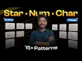 Master 15 Star Number Alphabet Patterns in Python Simple Easy Tutorial in Telugu