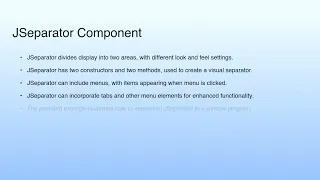 JSeparator Component Lecture 44 Swing II