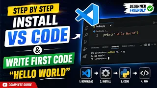 How to Install VS Code Run Your First Python Program Hello World Hindi