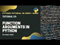 Default Keyword and Arbitrary Arguments - Tutorial Python Tutorial In