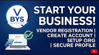 Vendor Panel Account Registration Initial Setup BYS Bookings