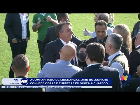Acompanhado de lideranças, Jair Bolsonaro conhece obras e empresas em Chapecó