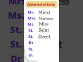 Common abbreviations in English