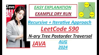 N-ary Tree Postorder Traversal Leetcode 590 Recursive Iterative Java Code Developer Coder
