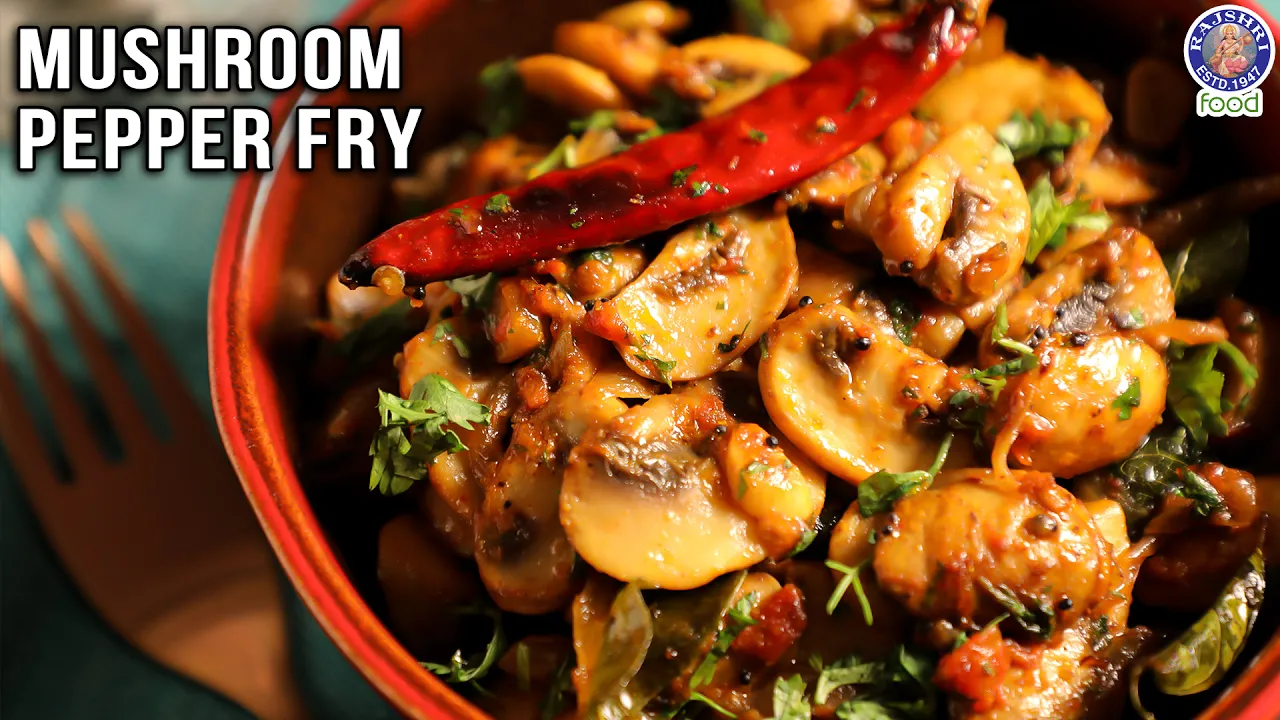 Mushroom Pepper Fry Recipe   Quick and Easy Button Mushroom Starter Recipes   Chef Ruchi