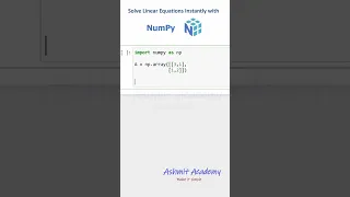 Solve Linear Equations Instantly with NumPy