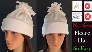 So Easy Diy No Sew Fleece Hat How to Make a Fleece Hat Chapeu de la Gorro de lana