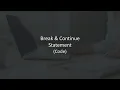 11 Python Tutorials for Beginners Break Continue Statement