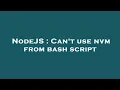 NodeJS Can t use nvm from bash script