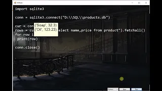 Connect to SQLite database from Python Code CRUD operations example