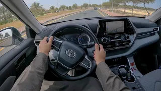 تويوتا هايلاندر 2 5L هجين هايبرد تجربة قيادة من منظور السائق POV اقتصادية وتحمل ٧ ركاب 