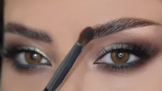 مكياج سموكي زيتي فخم للمناسبات والافراح💚💚 GREEN SMOKEY EYES