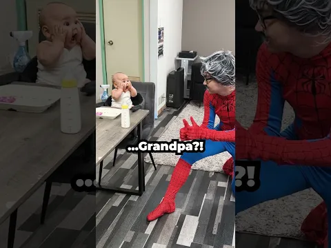 When you watch too much Spider Man  #spiderman #babyshorts