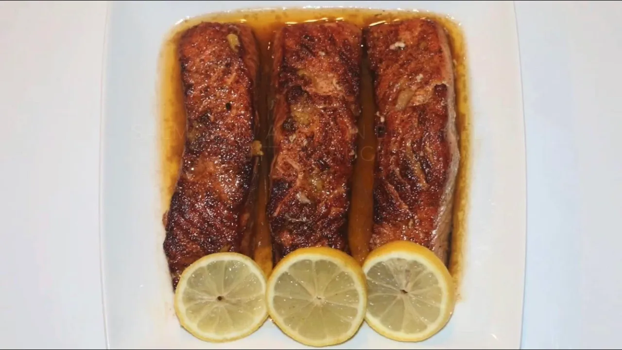 Pan Seared Salmon In A Lemon Browned Butter Sauce.