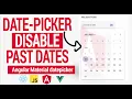 How to disable Past dates in a datepicker Angular mat datepicker input field type date