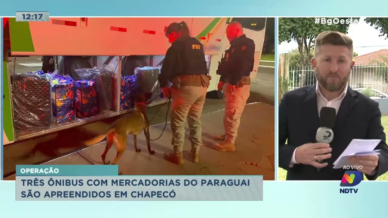 Três ônibus com mercadorias do Paraguai são apreendidos em Chapecó