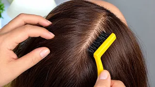 ASMR Scalp Treatment for Deep Sleep 🌿 Herbal Spray, Scalp Scratching & Hair Combing | No Talking