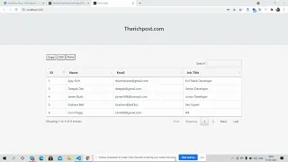 Reactjs Data Table With Export Buttons CSV PRINT COPY with Dynamic Data