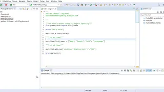 Creating tables using Python program Printing tables using Python Python PrettyTable tutorial