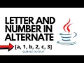 Display Letter and Number in Alternate Using Java Netbeans