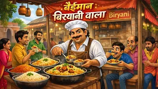 बेईमान बिरयानी वाला | The Corrupt Biryani Seller | Hindi moral stories | Animated stories