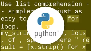 Split by comma and strip whitespace in Python