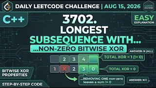 LeetCode 3702 Longest Subsequence With Non-Zero Bitwise XOR C Daily Challenge Today