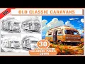 30 Old Classic Caravans Adult Coloring Book Vintage Caravans Coloring Pages Grayscale