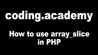PHP for Beginners How to use array - slice in PHP