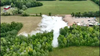 Drone footage shows Line 5 gas leak in Wisconsin