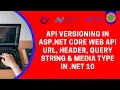 8 - API Versioning in ASP NET Core Web API URL Header Query String Media Type