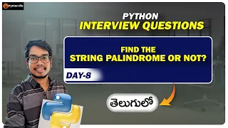 Python Program to Find String is Palindrome or Not Python Telugu