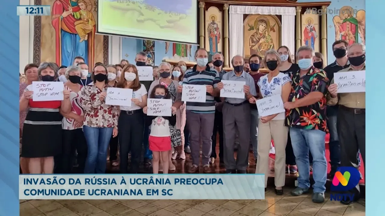 Invasão da Rússia à Ucrânia preocupa comunidade ucraniana em SC