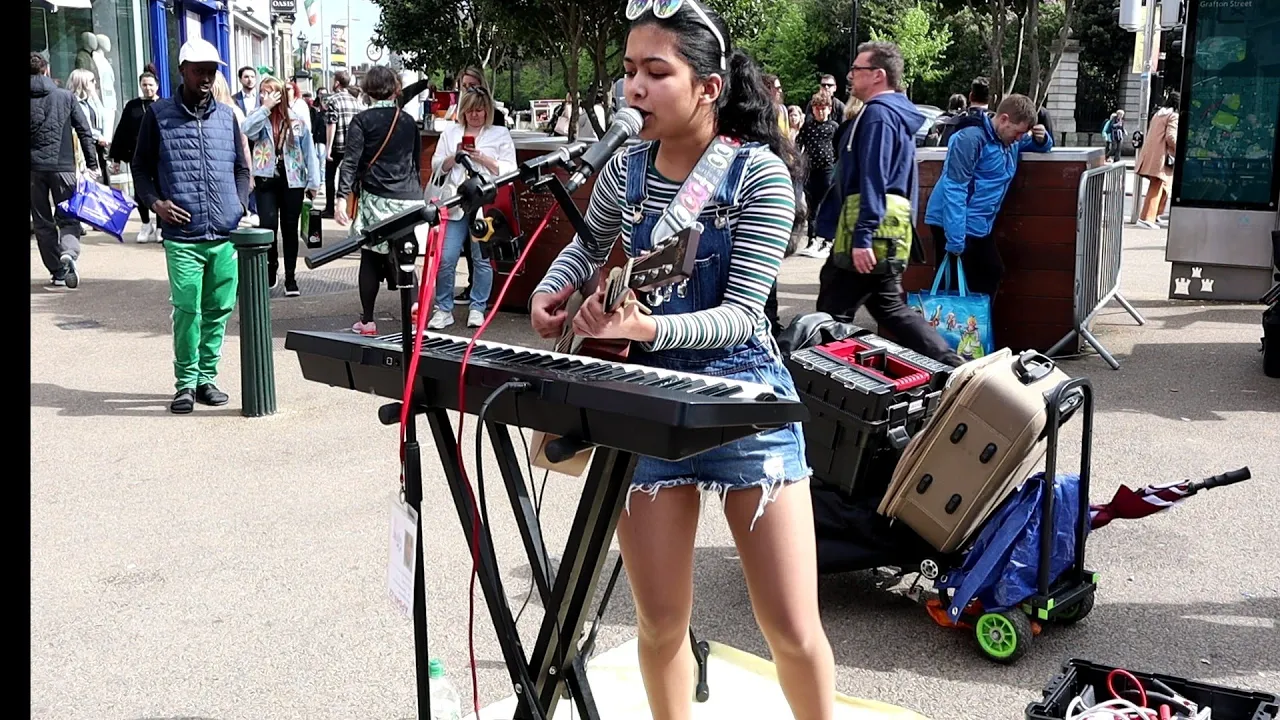 "Pumped Up kicks" with Brinda Irani on Grafton Street... (Foster The People) cover.