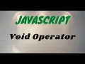 JavaScript void Operator
